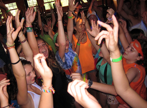 Teen girls at summer camp dance