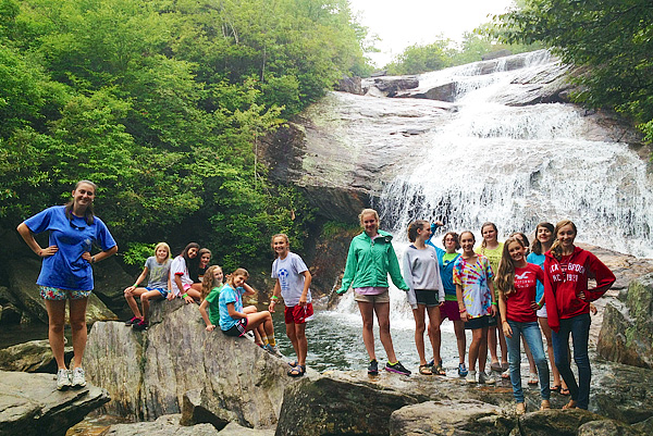 girls waterfall hike club