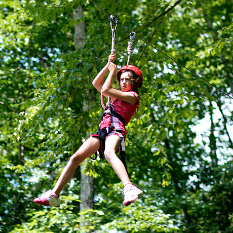 Zip line camp girl