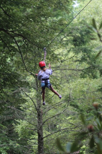 Girl on zip line imagination