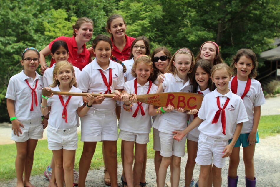 red and white camp uniforms