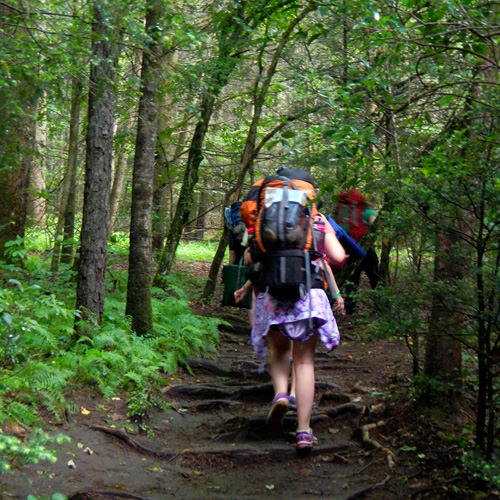 Girls Hiking at summer camp