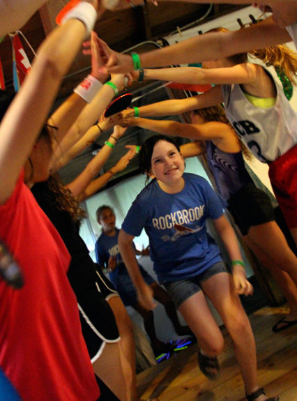 camp banquet girl entering