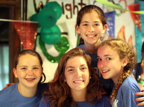 Campers and Counselor at final camp dinner