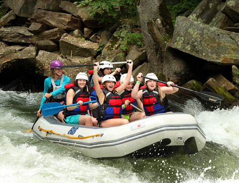 Rafting girls cheer