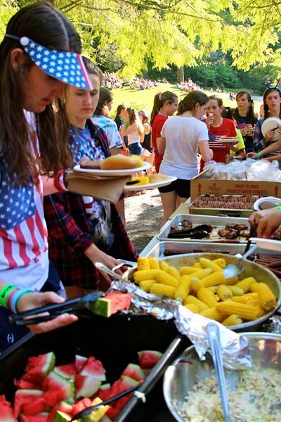 Cookout food at camp 4th picnic