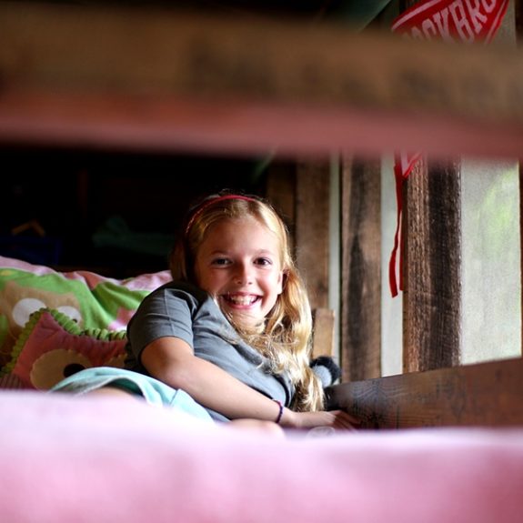 Camp Cabin Girl in bunk