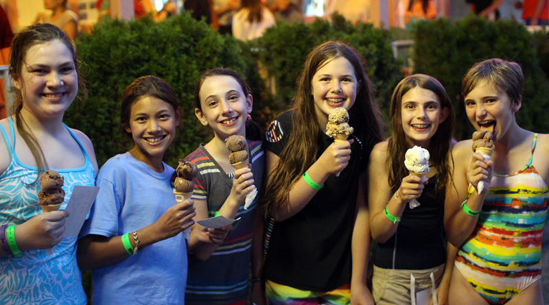 Camp Kids eating Ice Cream at Dolly's Dairy Bar