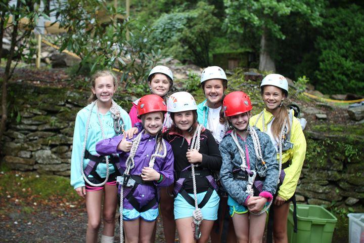 Ready to plunge down the zip lines