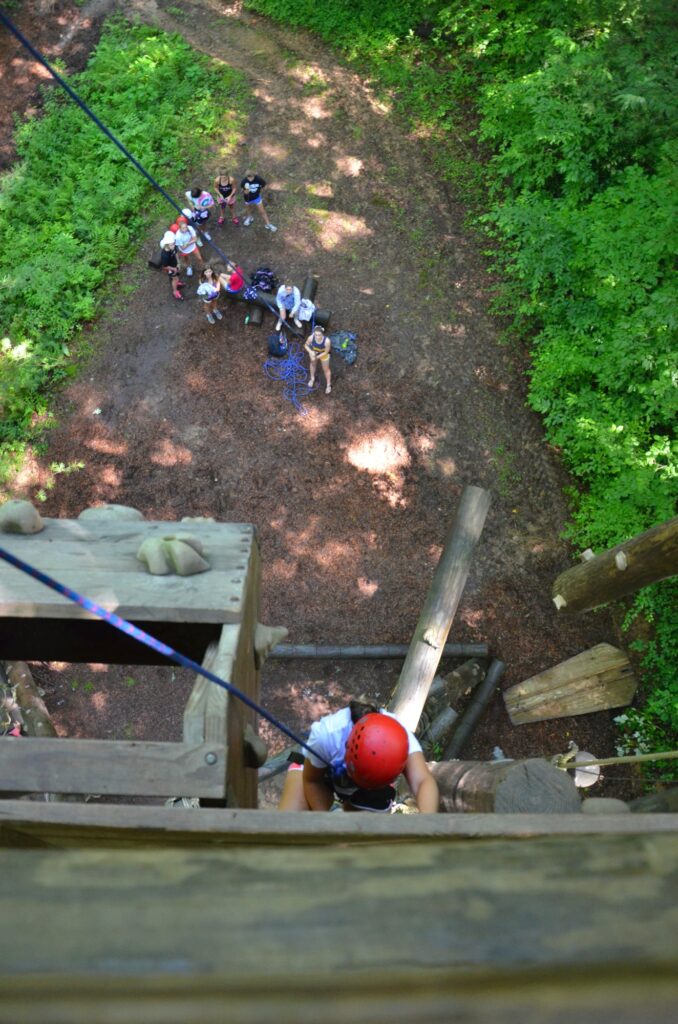 Tower climbing at camp