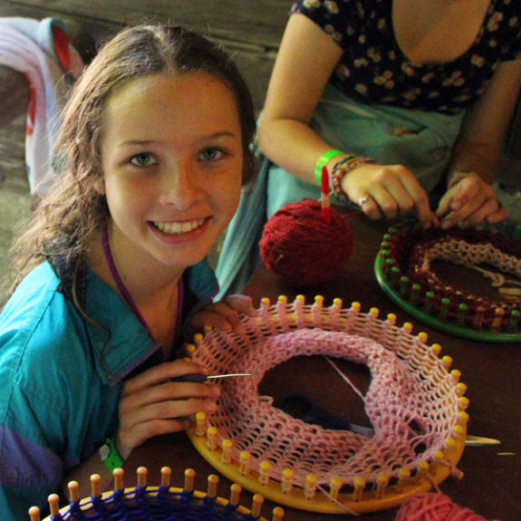 Girls nifty knitter work