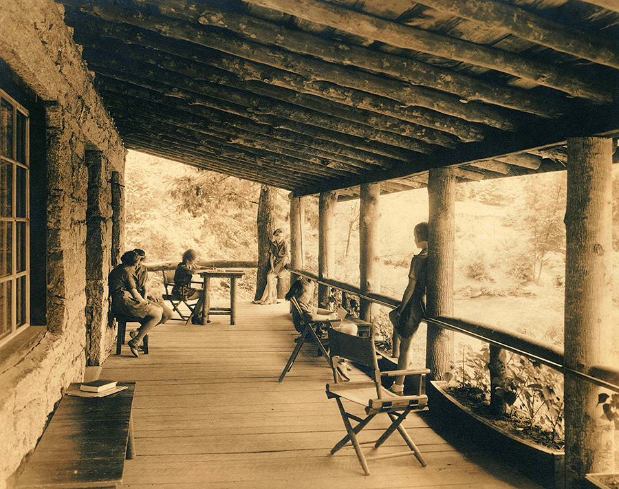 1930s Camp Stone Lodge overlooking Rockbrook Lake