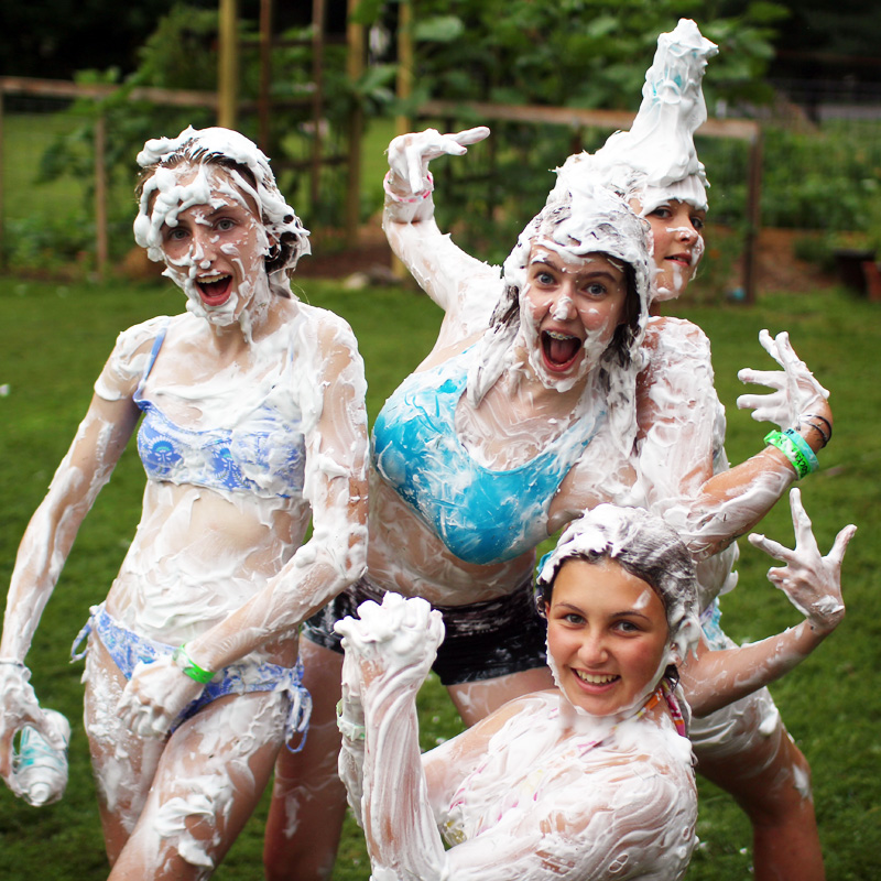 Shaving Cream Fight Girls