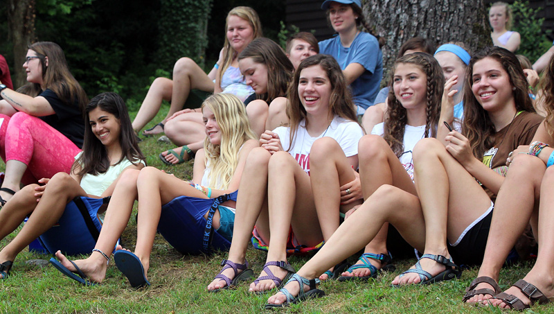 camp assembled girls smiling