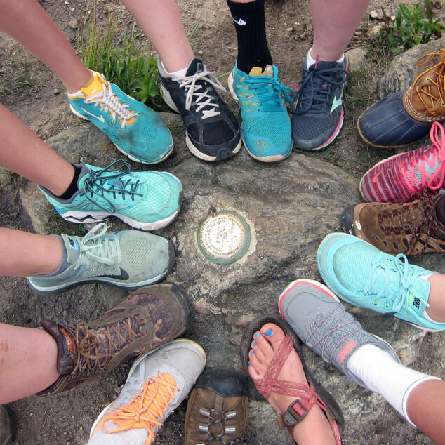 wilderness marker and shoes