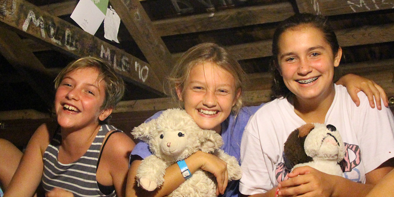 Camp girls inside of their cabin