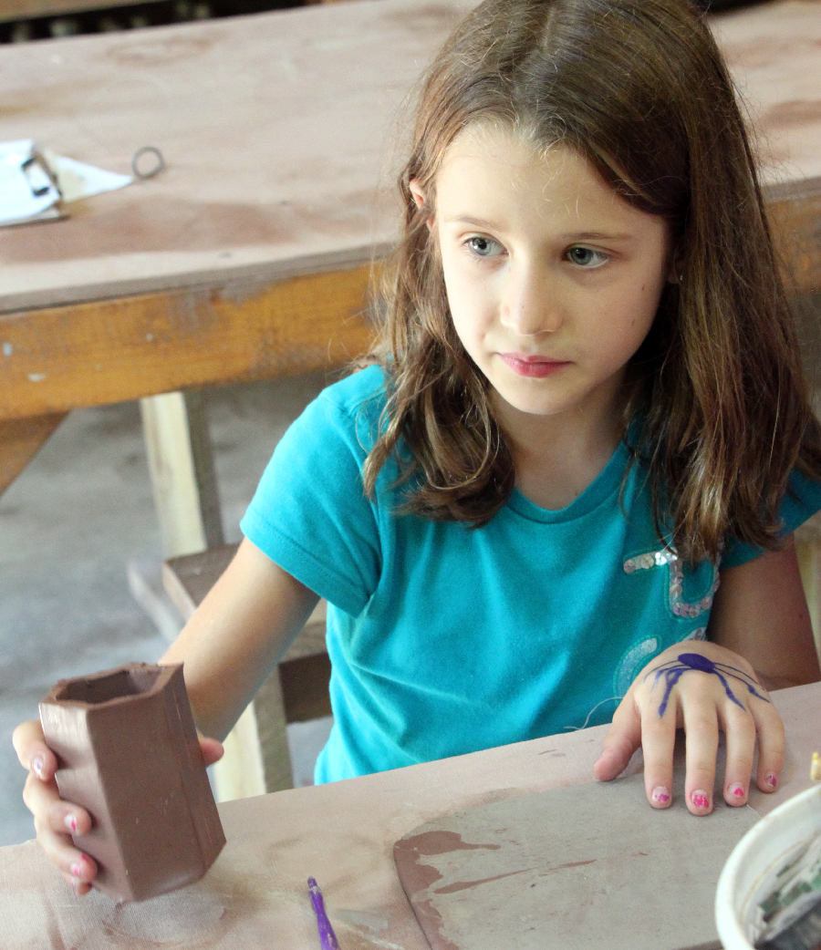 pottery camper at summer camp