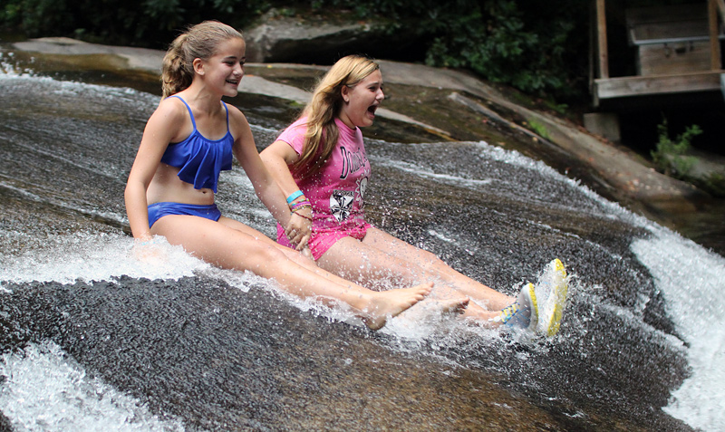 Pair of Sliding Rock girls