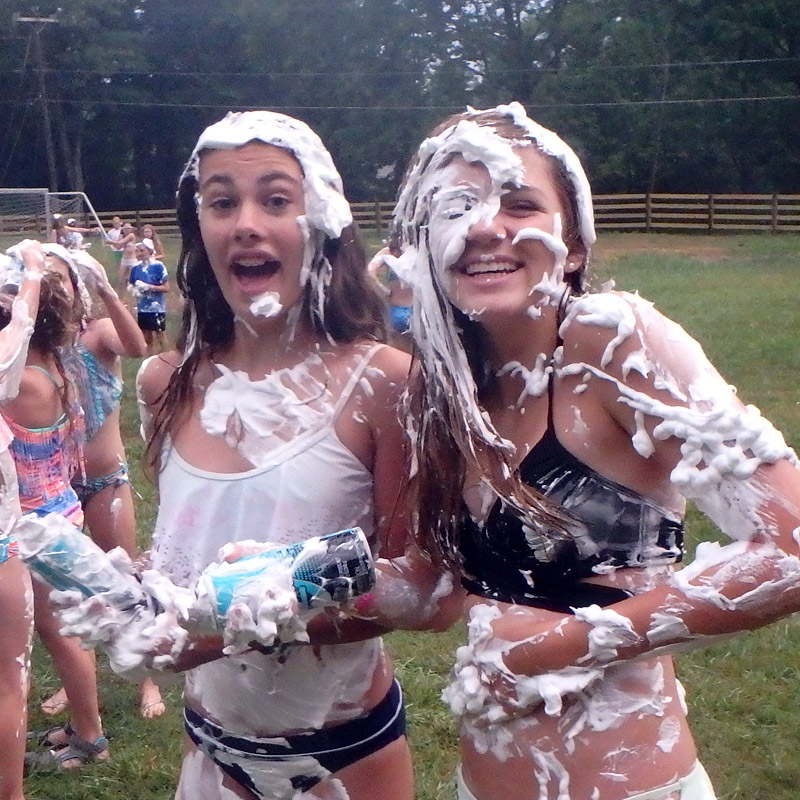 Camp Girl Shaving Cream Fight