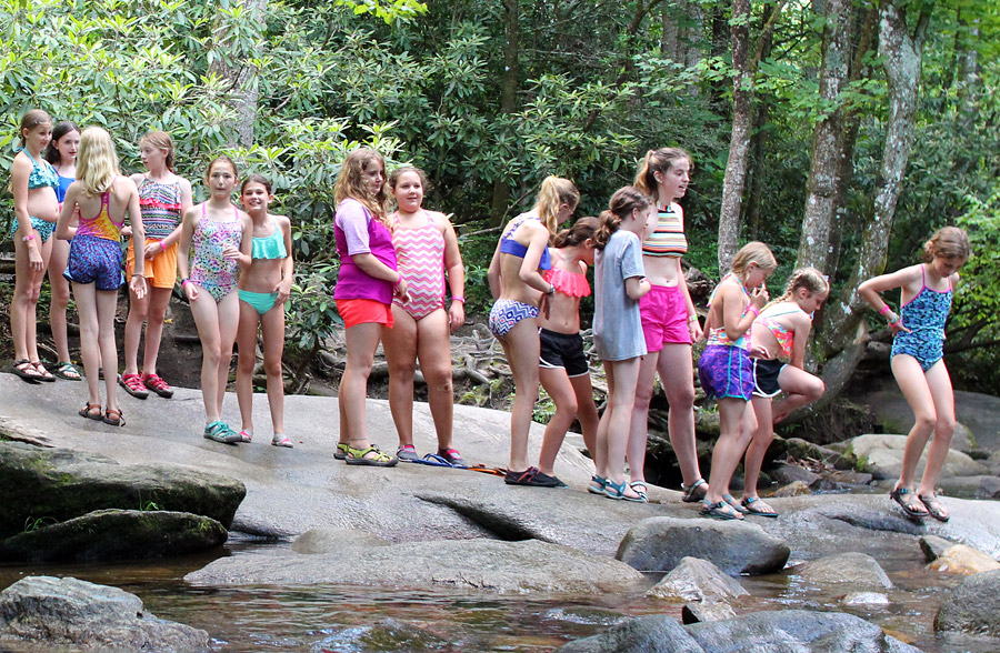 Camp Girls at Sliding Rock