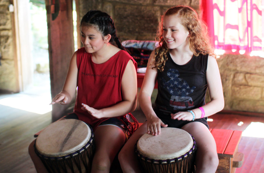 Girls Drumming Lesson