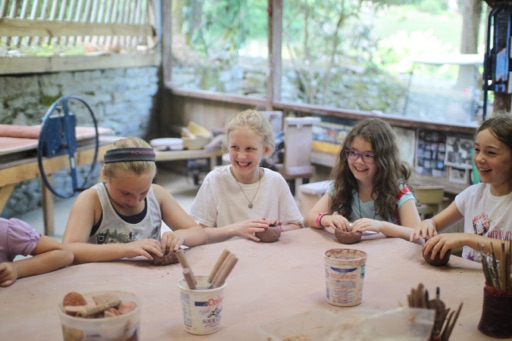 pottery class at summer camp