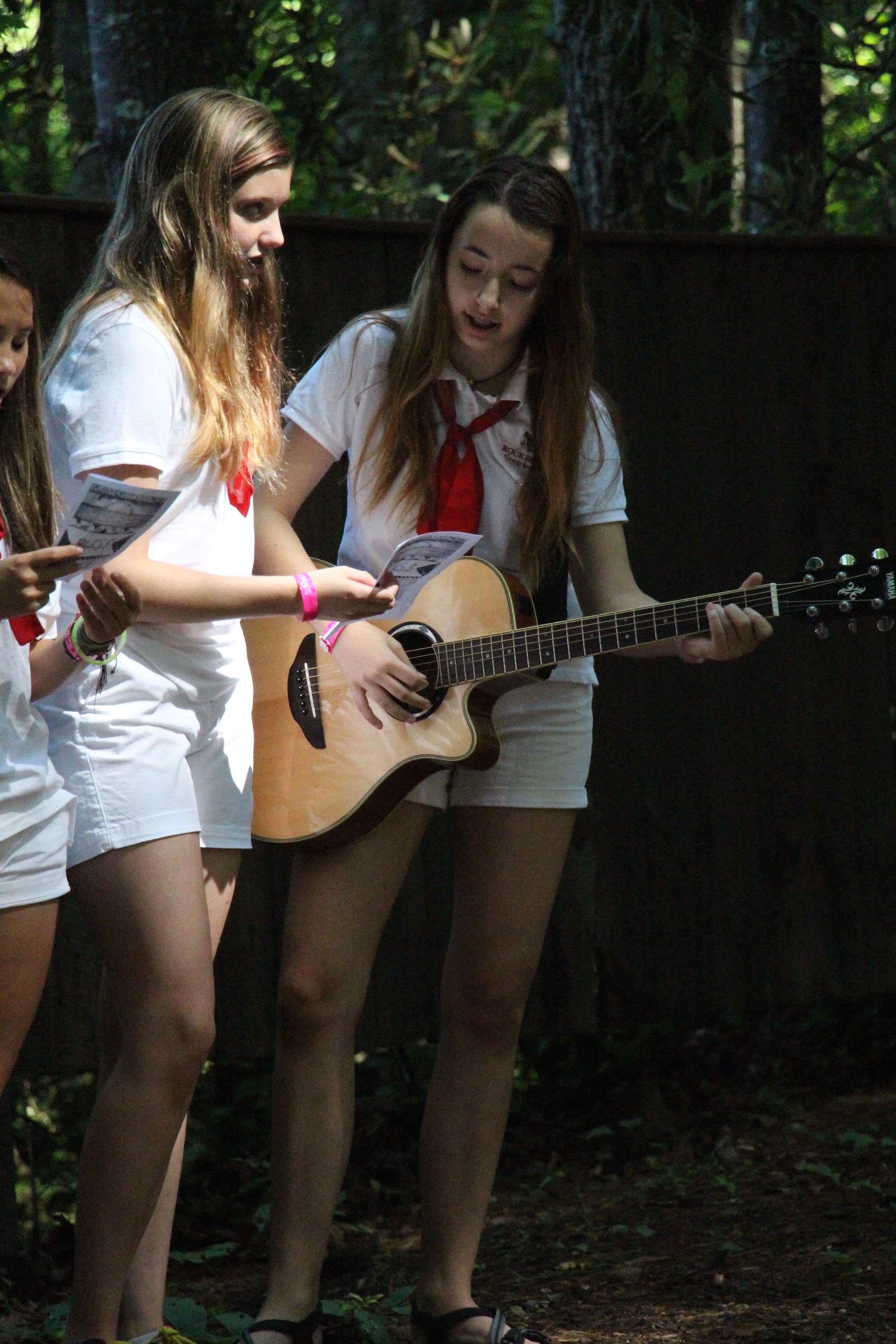 camp girls guitar singing