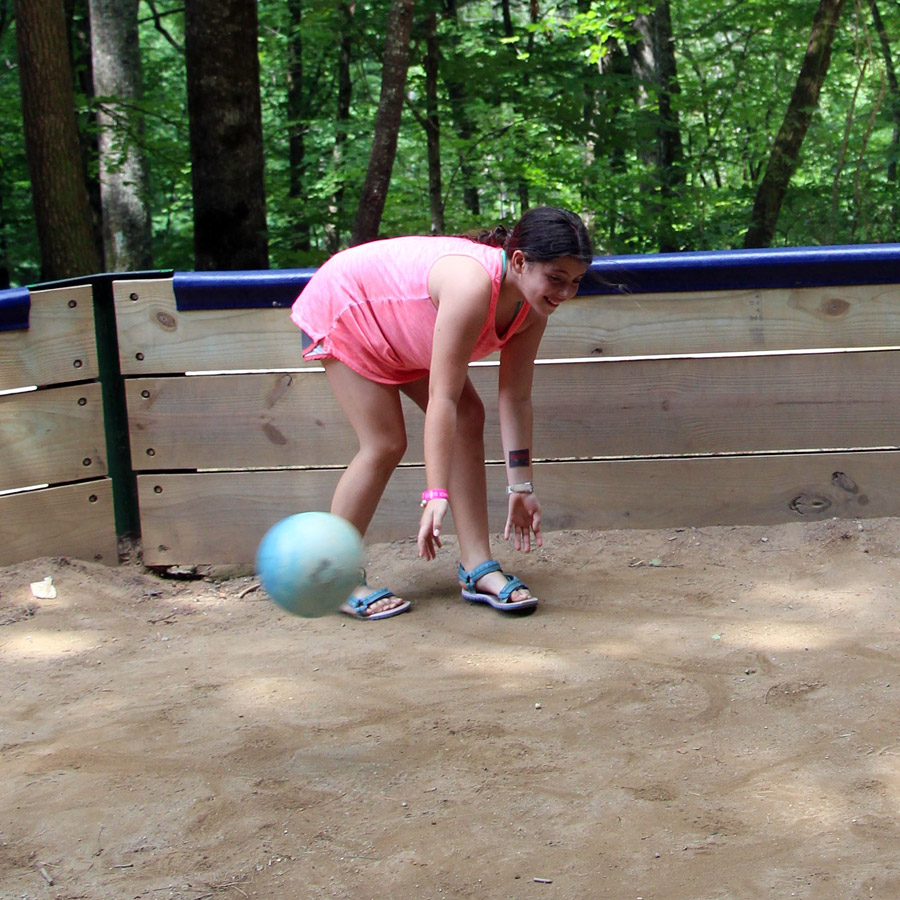 Gaga Ball playing kid