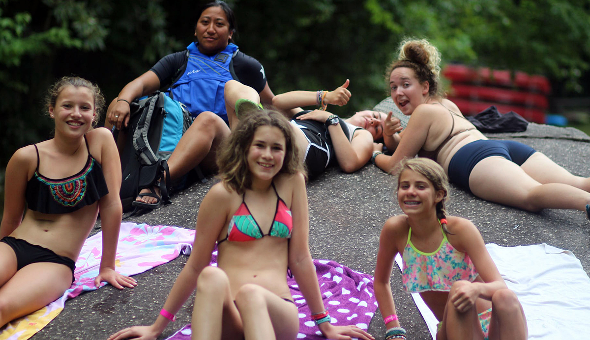 Taking it easy at the camp lake