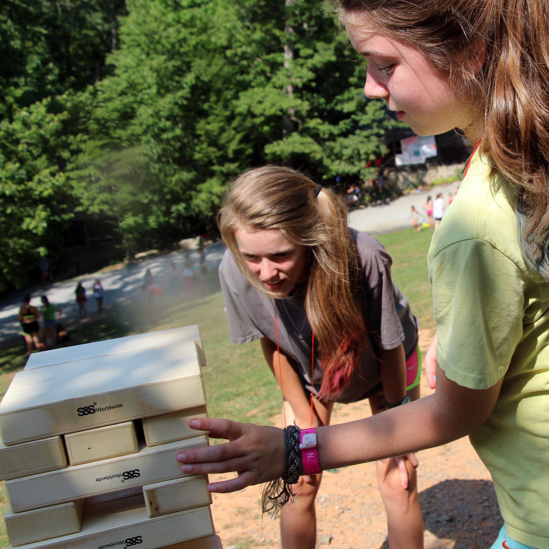 Giant Jenga game outside