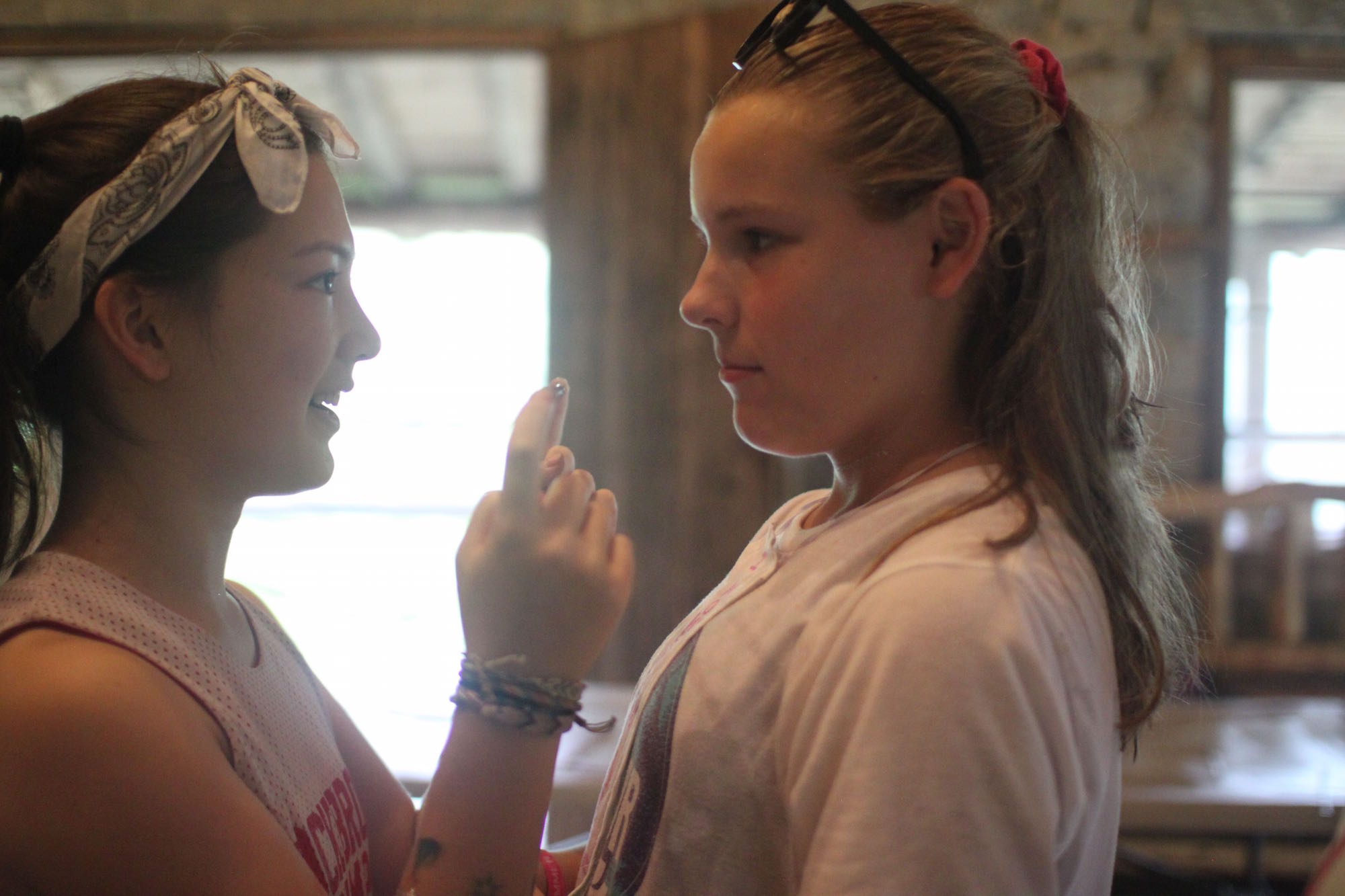 teen girls playing a game