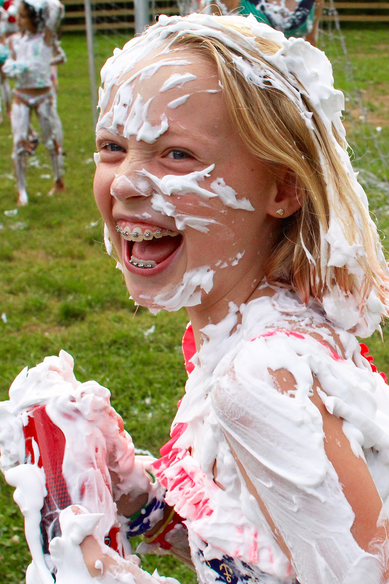 smiling with shaving cream