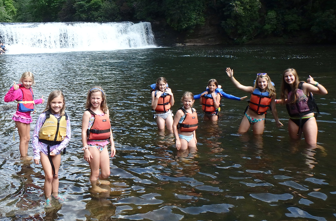 NC waterfall swimming kids