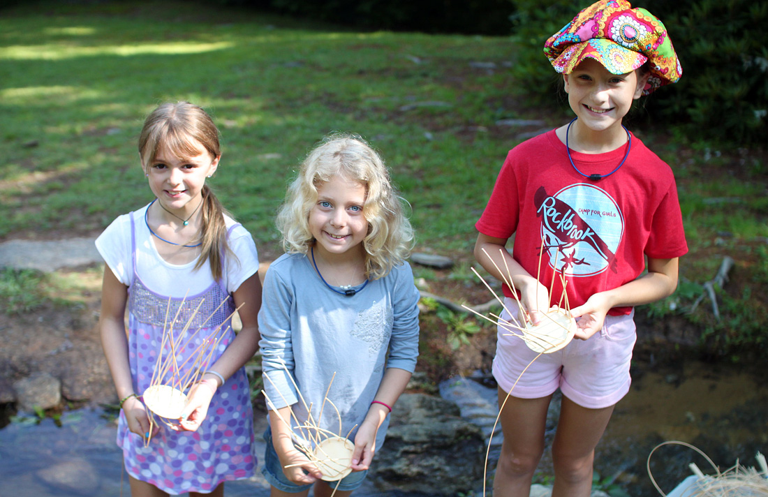 cute all girl camp basket weaving