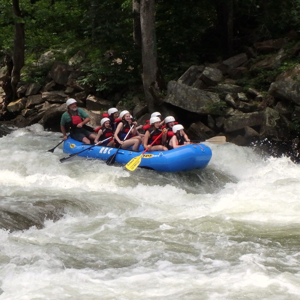 Camp kids raft trip