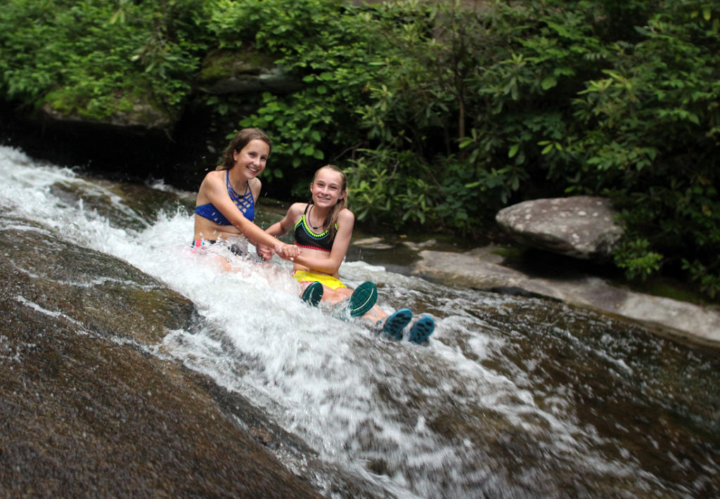 Girls Sliding Rock