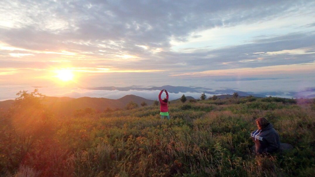 camping sunset mountaintop