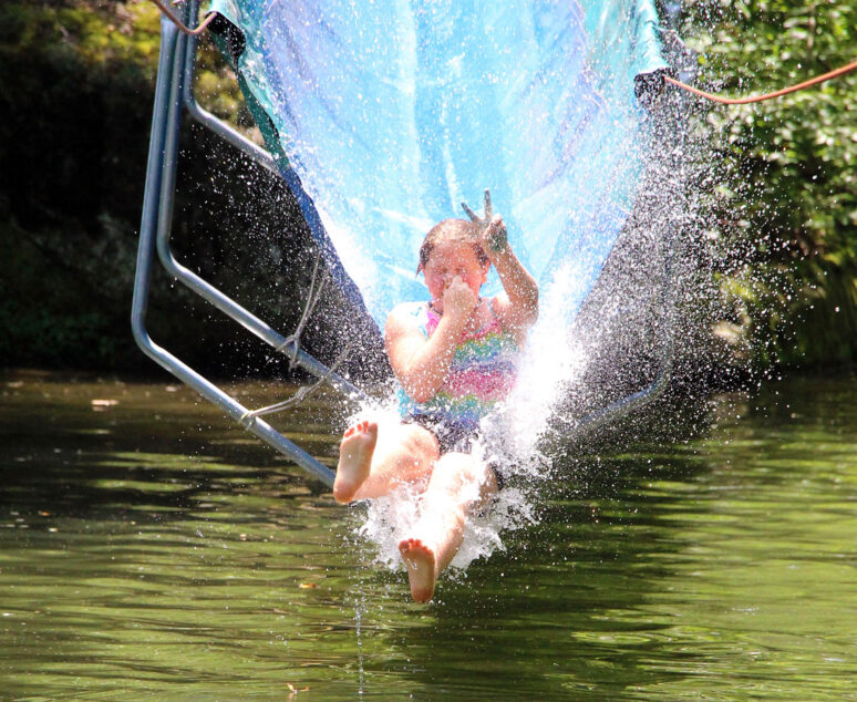 camp water slide girl