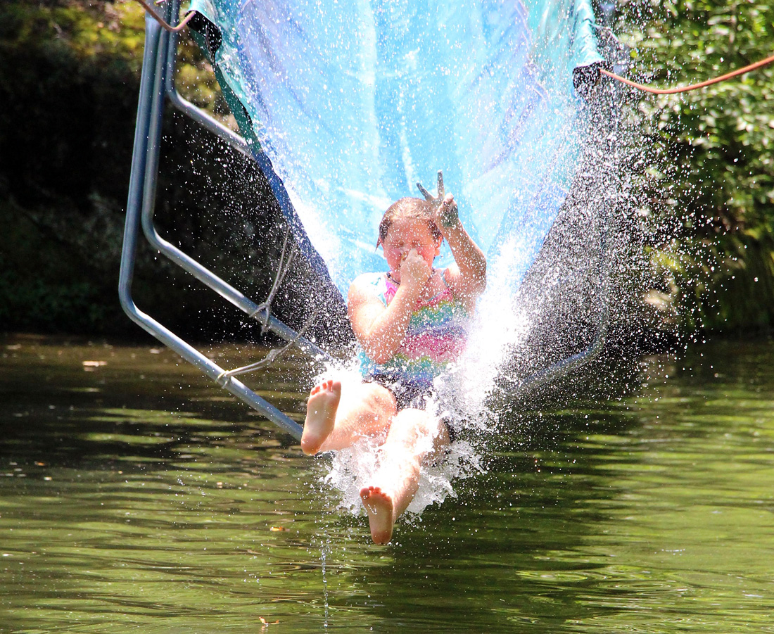 camp water slide girl