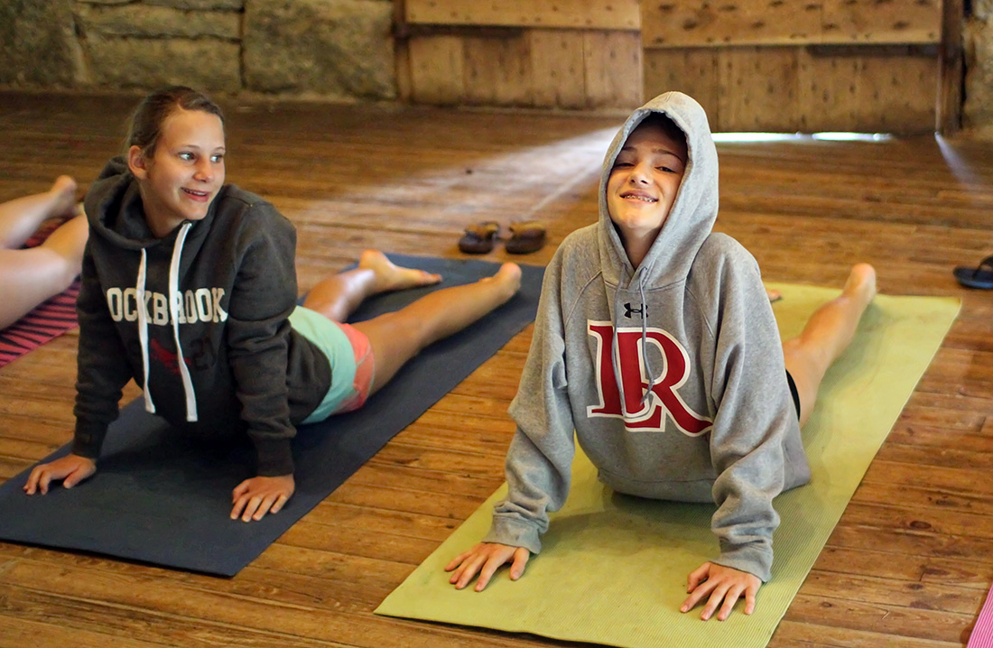 camp yoga kid pose