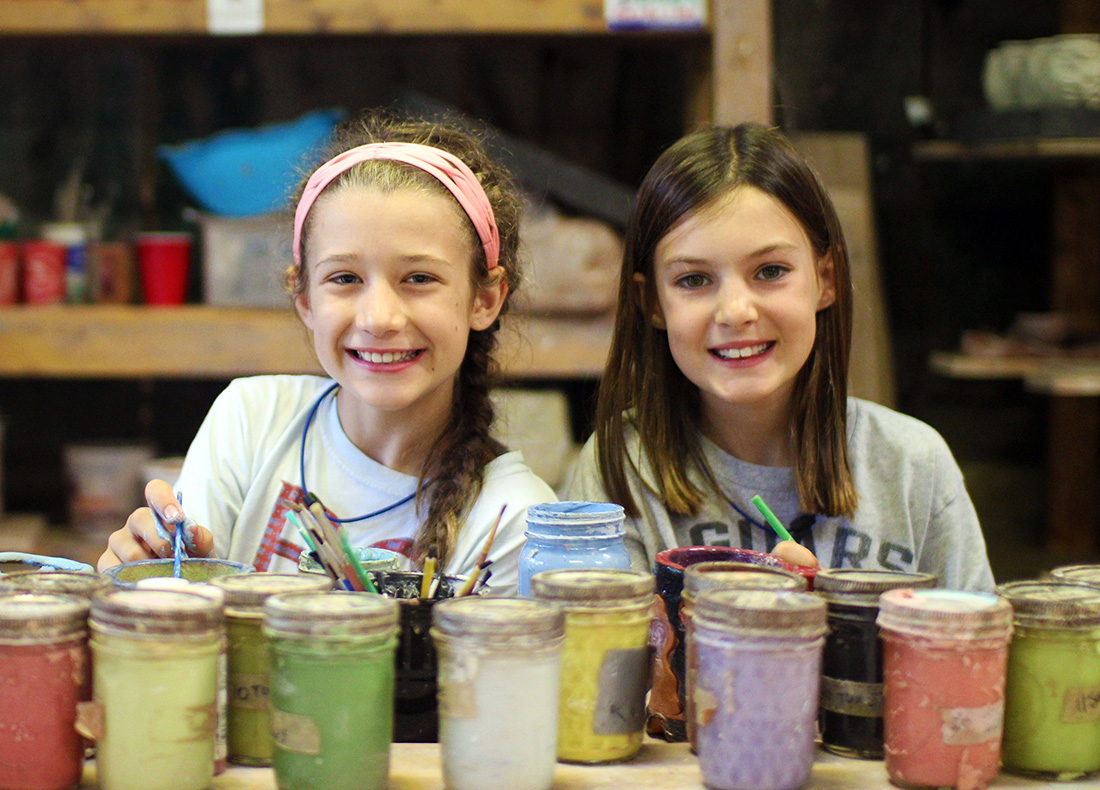 pottery glazing girls