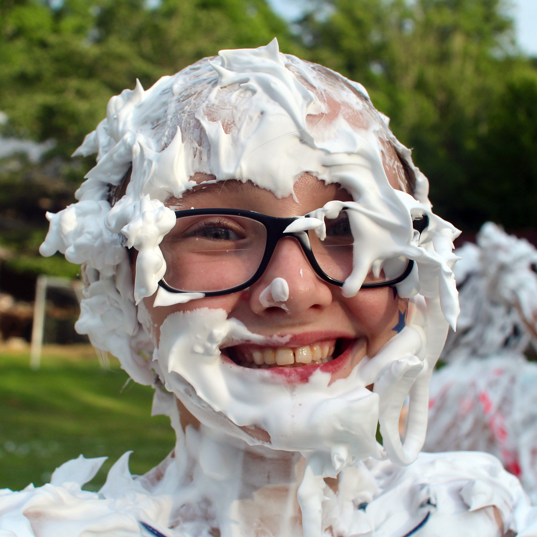 shaving cream smile