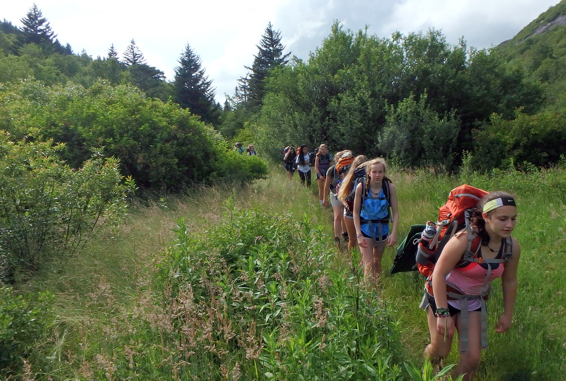 Teen hiking