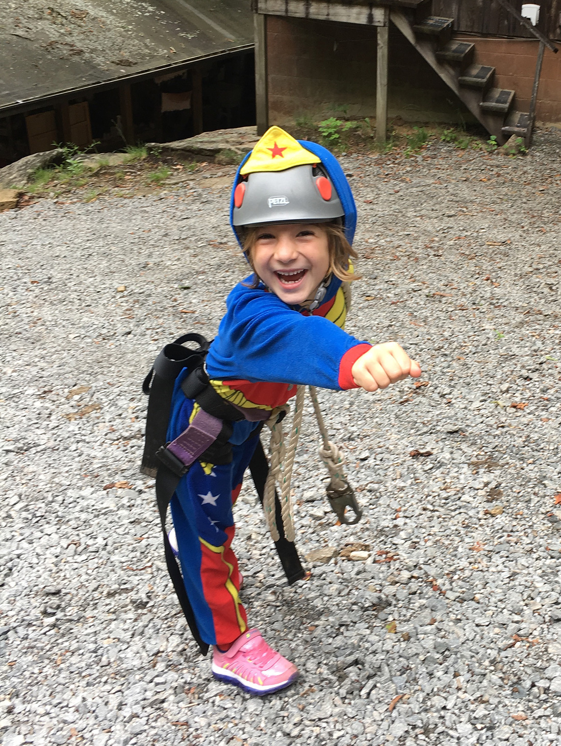 wonder woman zip line small child