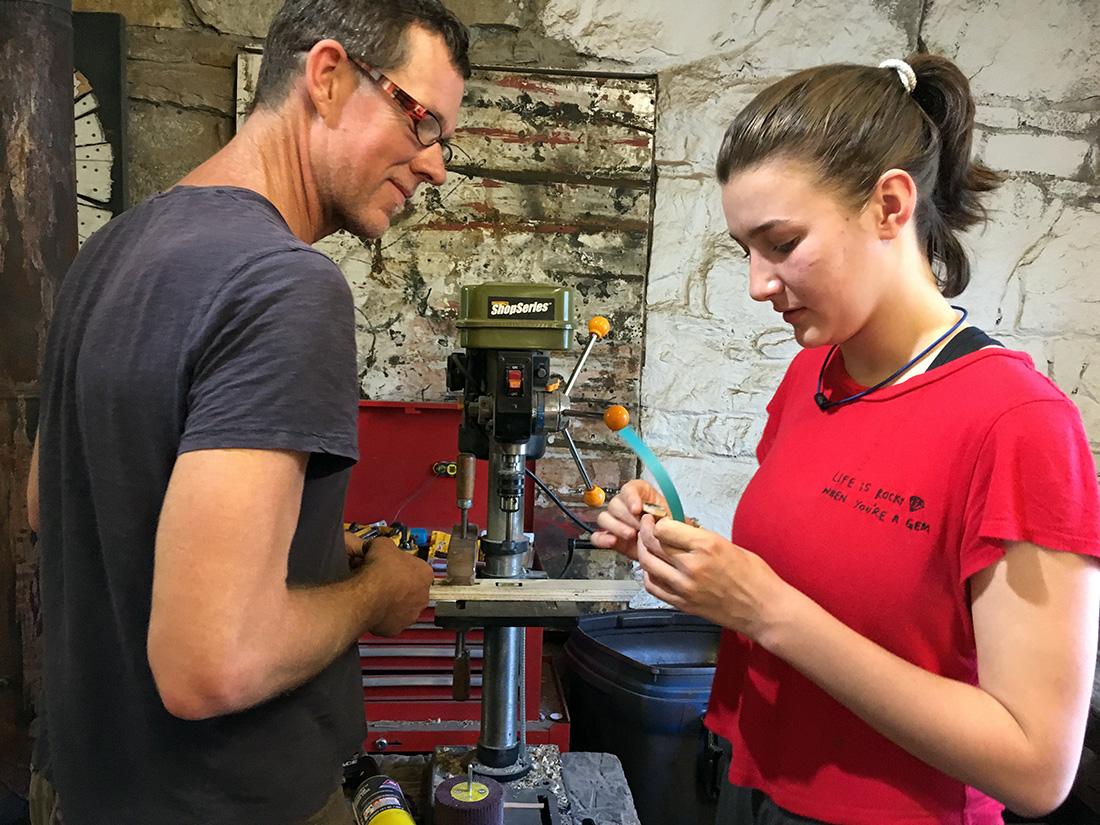 Girls camp woodworking class