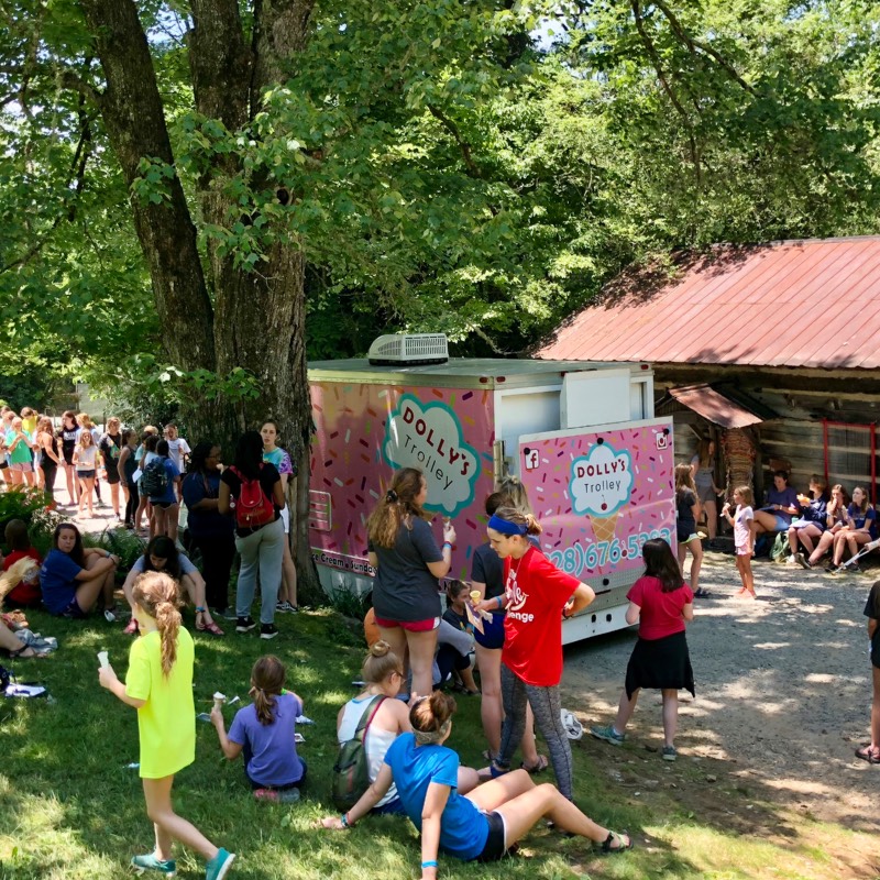 dolly's trolley at rockbrook camp