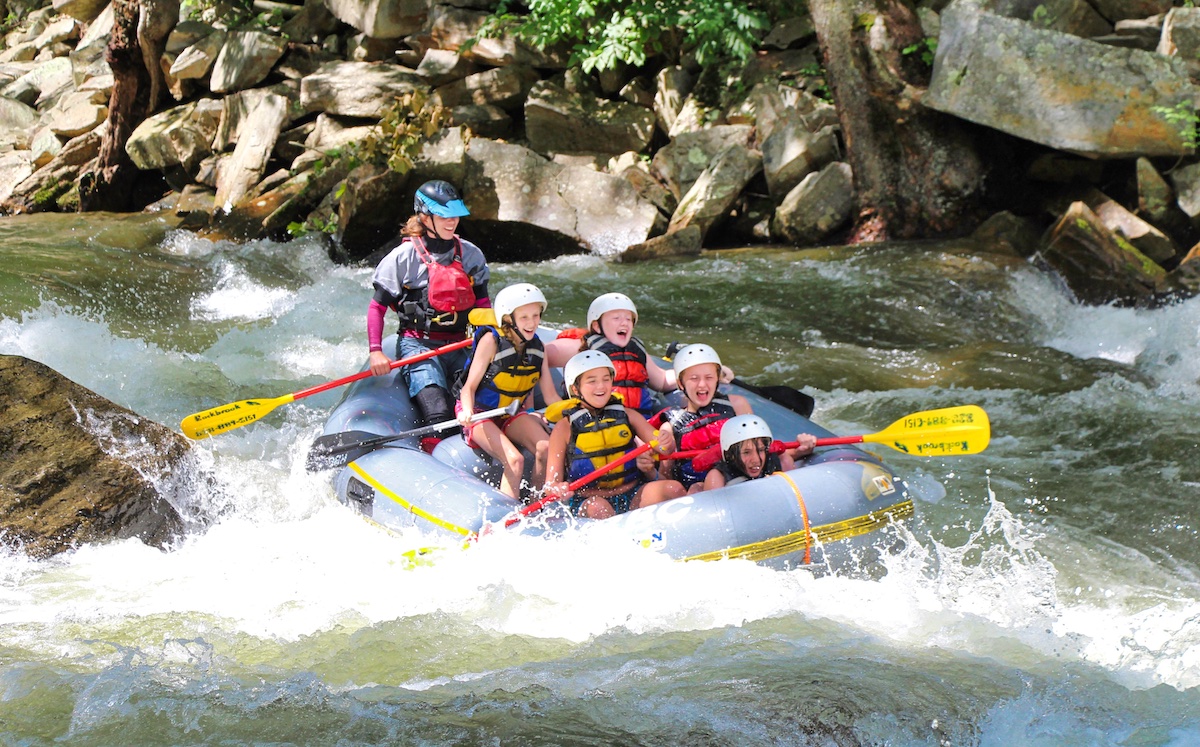 Nantahala rafting camper girls