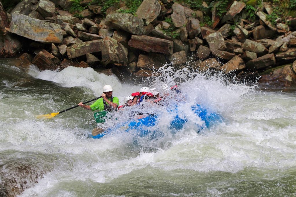 whitewater rafting splash