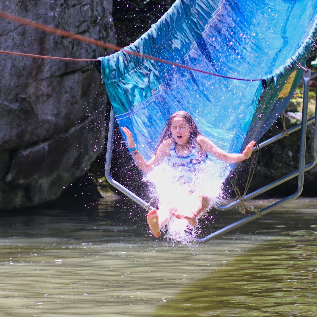 water slide plunge