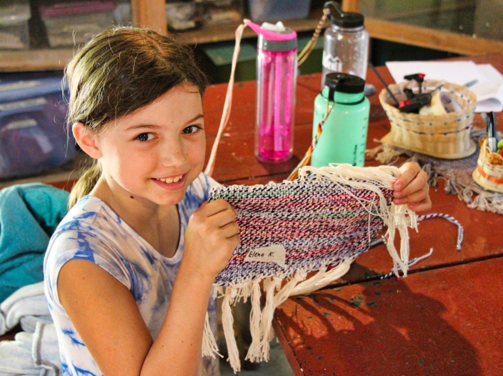 weaving camper kid